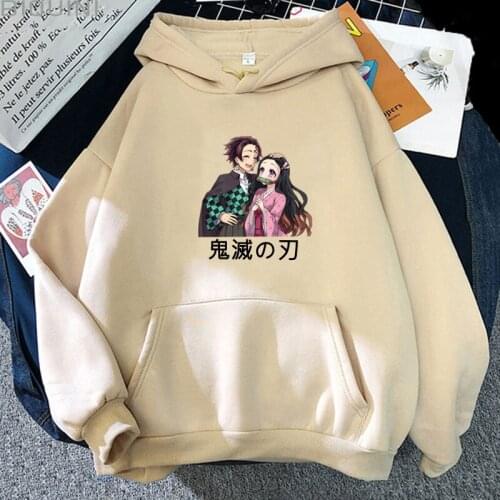 2021 Hot Anime Cartoon Demon Slayer Hoodies Sweatshirts Men/women Pullover Long Sleeves Streetwear Casual Harajuku Spring Top