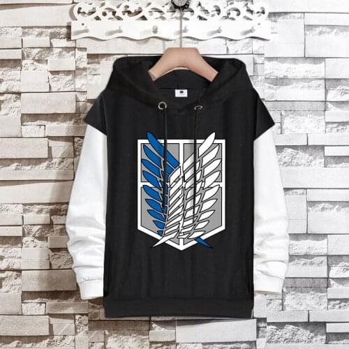 Anime Attack On Titan Hooded Sweatshirt Cosplay Costume Hoodies Pullover Unisex Streetwear Male Outerwear