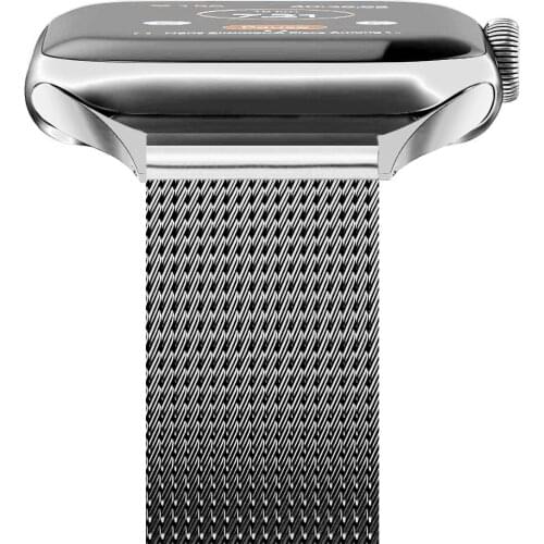 Thin bracelet for iwatch 6 band 40mm 44mm mesh loop for apple watch se 5 4 3 38mm 42mm strap Stainless Steel watchband women men