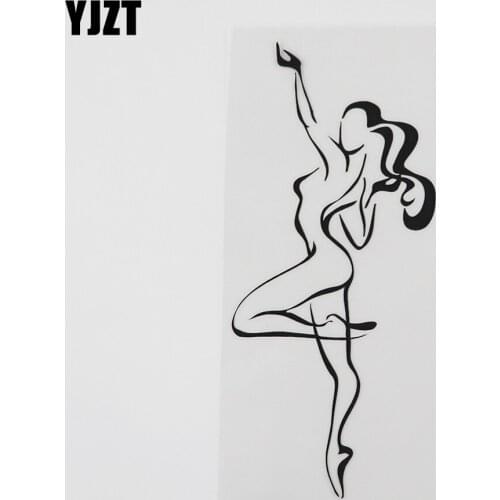 YJZT 7.3CMX16.3CM Sexy Girl Woman Passion Dance Decal Vinyl Car Sticker Black/Silver 8A-0518