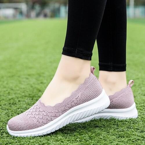 2021 New Fashion Women Shoes Breathable Mesh Summer Shoes for Women Sneakers Slip-on Ballet Flats Ladies Casual Shoes