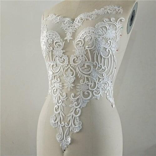 1Piece/Lot Ivory Sequin Wedding Patch Lace Lace Flower Hollow Sexy DIY Accessorie