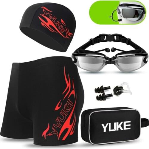 2020 New Swim suits men swimwear with Swimming Goggles Cap Ear Plugs Nose Clip and mens swim briefs swimming shorts for men swim