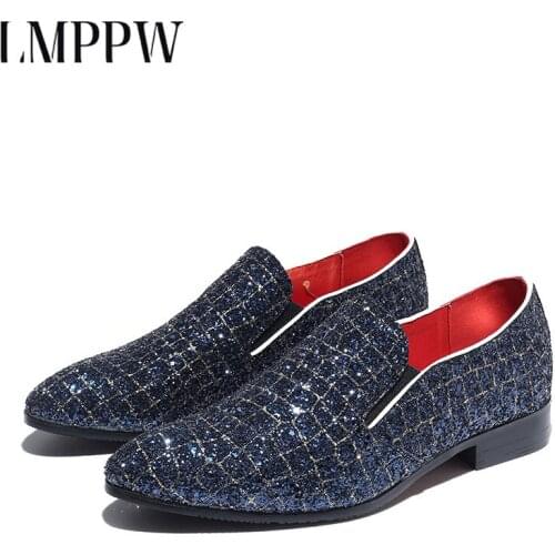 2021 Spring New Trend Mens Casual Shoes Personality Flash Diamond Tide Shoes Big Size Men Dress Shoes Fashion Men Loafers 1.8a