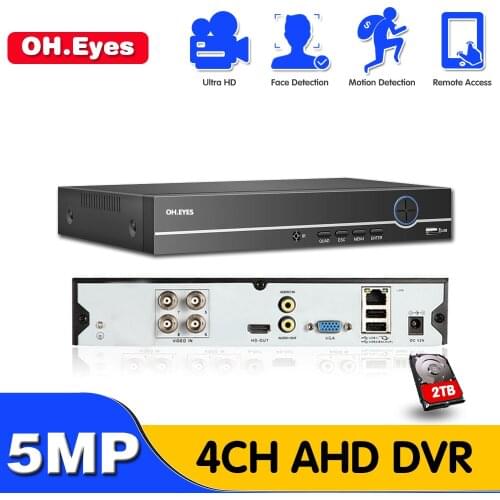 5MP AHD DVR 4CH 5 In 1 HYBRID Security Recorder For 5MP/4MP 1080P AHD TVI CVI Analog Camera Motion Detection