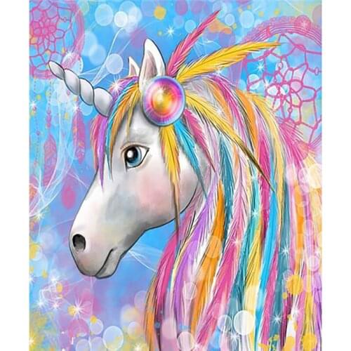 5D DIY Full Square /Round Drill Unicorn Diamond Painting Cartoon Magic Unicorn Rhinestones Cross Stitch Home Decor Kids Gift