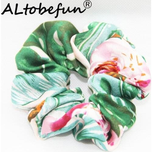 ALTOBEFUN Girl Fashion Hair Accessories Womens Satin Rainforest Style Fabric Hair Ring TC074