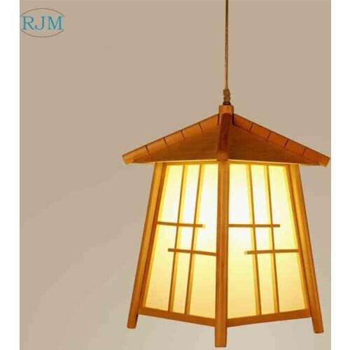 American New Rustic Personality Solid Wood Cage Pendant Lights for Living Room Bedroom Dining Room Study Restaurant Lighting