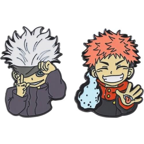 Anime Jujutsu Kaisen Brooch Pin Tonaga Yuto, Gojo Go Cosplay Accessories Enamel Lapel Shirt Decoration