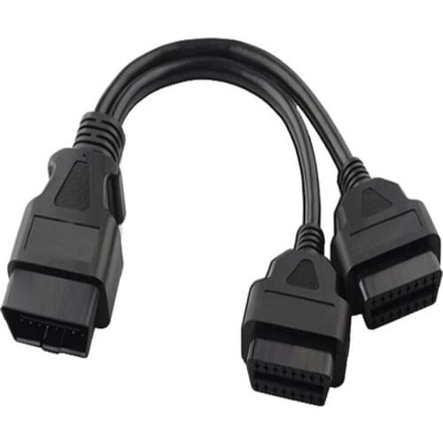 Auto-Wiring L-type OBD2 one point two extension cord one tow connection 16 core expansion Line Splitter free shipping