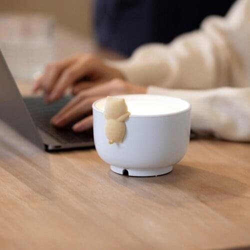 Alarm Clock Wake Up Snooze Table Clock Alarm Clocks USB Powered Cats Teacup ABS LED Night Light Digital Clock for Desk