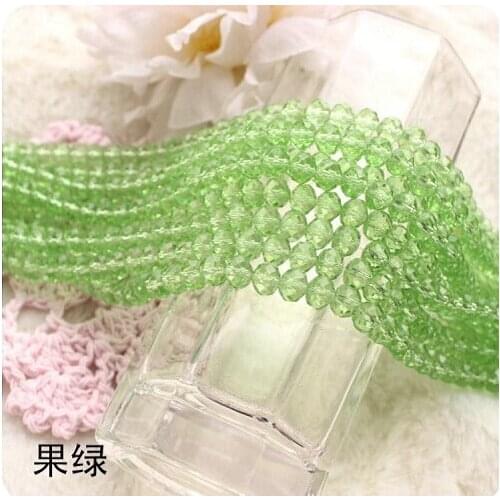 6mm 8mm Apple Green Colour Crystal Glass Faceted Beads ,Loose Beads For Chandelier Decoration
