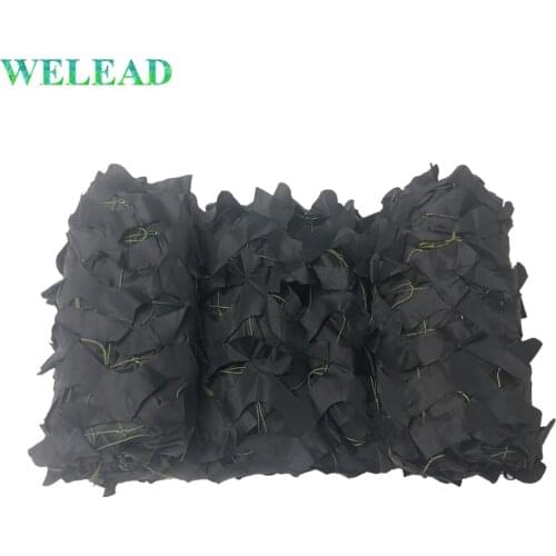 WELEAD Black Reinforced Camouflage Nets Military for Hunting Army Camo Netting Garden Shade Hiding Mesh Curtain 2x3M 2x4M 3x3M