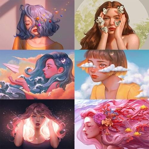 Children Diamond Painting Cartoon Portrait Princess Girls Mosaic Embroidery Home Decoration 5D DIY Square Round Photo Cross