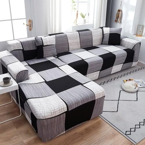 Spandex Elastic Sofa Cover Rubiks cube geometric pattern Furniture Sofa Covers For Living Room Long Corner Sofa Couch Slipcover