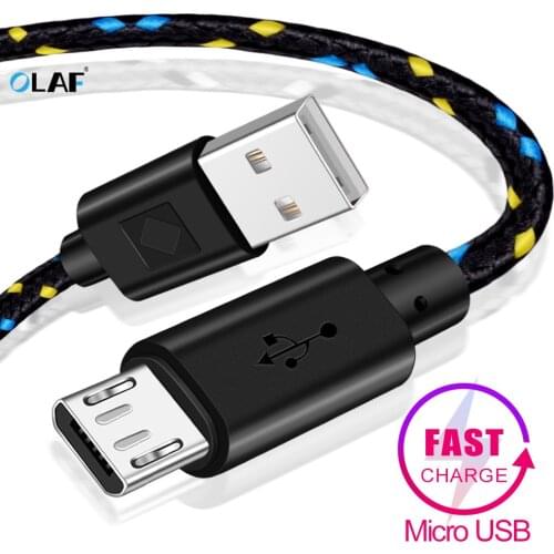OLAF Micro USB Cable Fast Charging for Samsung Mobile Phone Cable for Xiaomi Data Sync Transfer Cord Cables for Huawei P10 lite