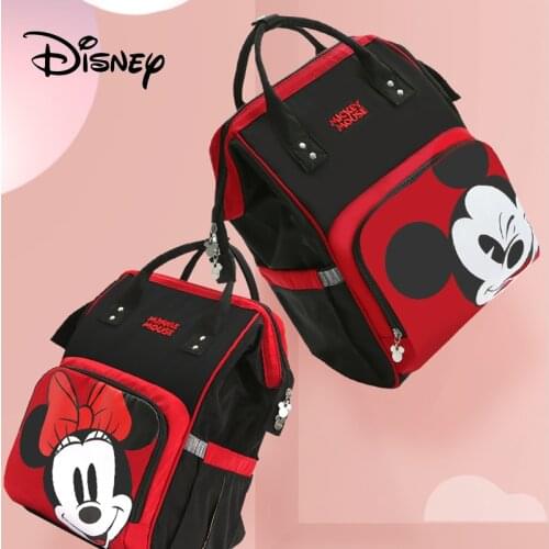 Classic Disney Mickey Mouse Diaper Bags for Mom Maternity Nappy Large Capacity Baby Bag Travel Backpack Nursing Mommy Baby Care