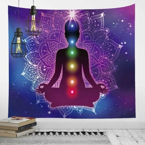 Mandala Yoga Chakras Tapestry Wall Hanging Backdrop Decor Hippie Tapestry Cloth Art Bohemian Hippie Wall Tapestry Psychedelic