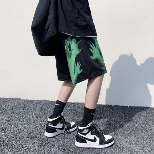 PR Mens Casual Oversize Shorts 2021 Fashion Printed Hip Hop Shorts Korean Streetwear Male Shorts