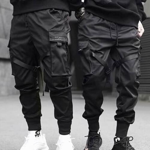 Mens Loose Cargo Pant Fashion Solid Color Soft Comfortable Adjustable Straps Tapered Trousers With Multi Pockets