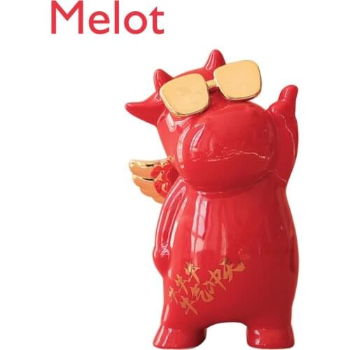Arrogant Piggy Bank Decorations Mascot Zodiac New Year Gift Year of Ox Home Decorations