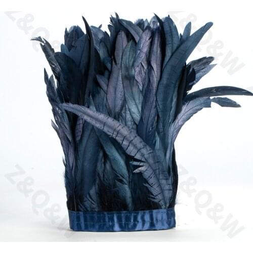 Natural 8-14 inch cock tail dyed in navy blue to make 2meters of cloth edge DIY Latin shopping festival costume skirt decoration