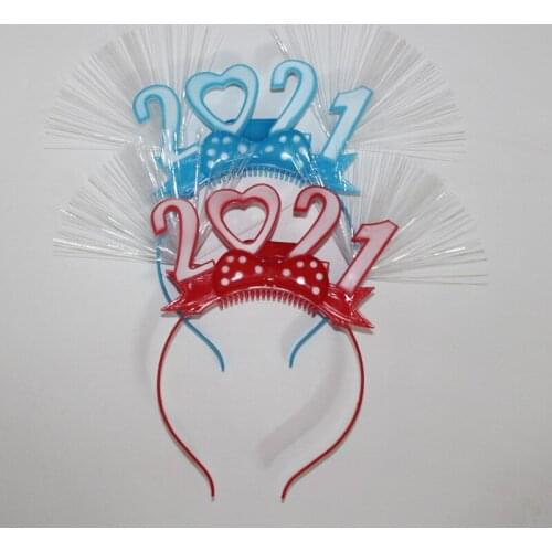 2021 new luminous hairband headdress wholesale love flashing christmas band lamp headband props childrens optical fiber toys