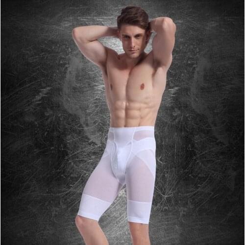 NEW 2020 Outdoor Summer Men buttock thin body shaper men compression Calf-Length Shorts Legging skinny tight slim capri Short