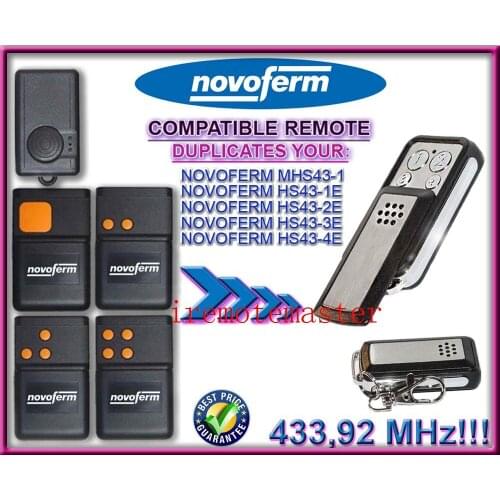 NOVOFERM MHS43-1,HS43-1E, HS43-2E, HS43-3E, HS43 -4E replacement remote duplicator 433,92mhz beautiful