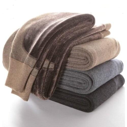 New 3 Colour U-Healthy Winter 87% cashmere wool womens leggings,snug pants