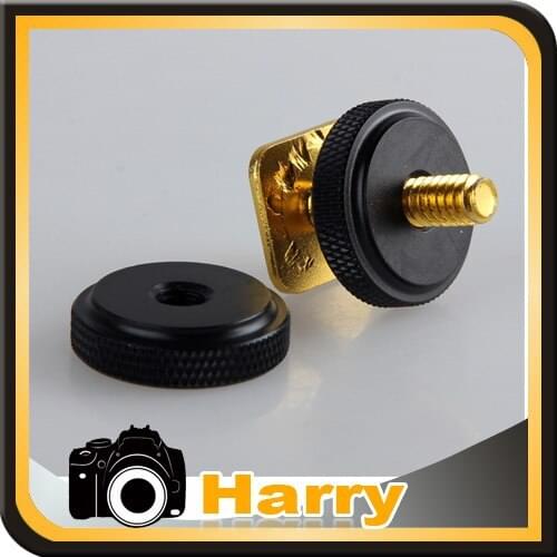 NEW Pro Type 1/4"-20 Tripod Screw to Flash Hot Shoe Mount Adapter Gold