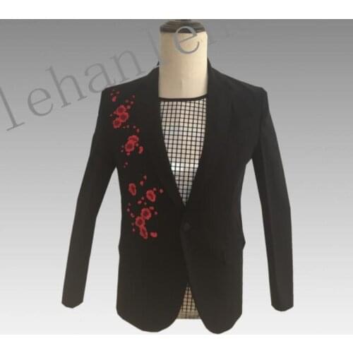 Clothes men suits designs masculino homme terno stage costumes for singers jacket men printing blazer dance star style dress