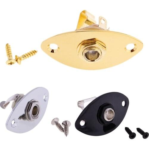1pc Oval Shape Output Input Jack Plate for Electric Guitar Replacement Parts