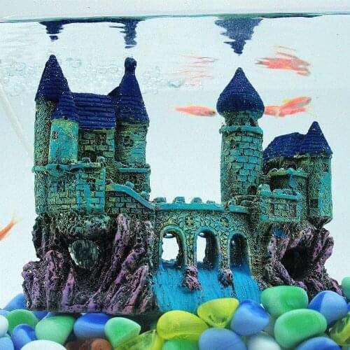 Resin Cartoon Castle Aquariums Decorations Castle Tower Ornaments Fish Tank Aquarium Accessories Decoration Artificial Fish Cave