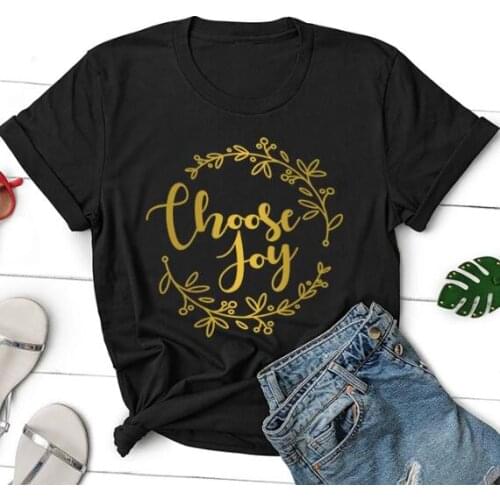 Choose Joy Christian T-Shirt Stylish Cotton Tumblr Clothing Tee Bible Verse Funny Faith Slogan Graphic Grunge quote art Tops