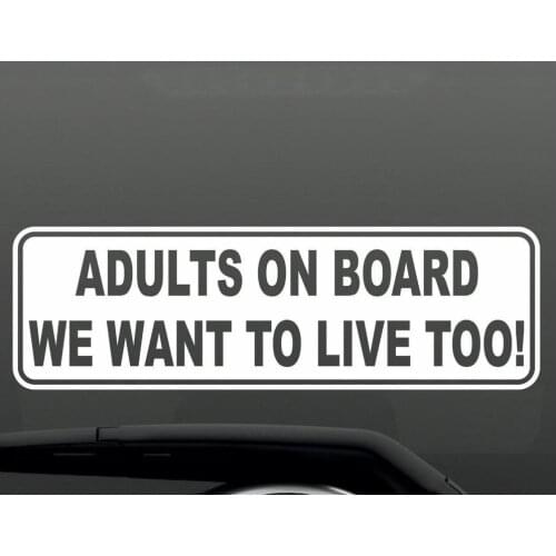 Funny Adult On Board Bumper Sticker Vinyl Decal Baby Joke Window JDM 23x9cm