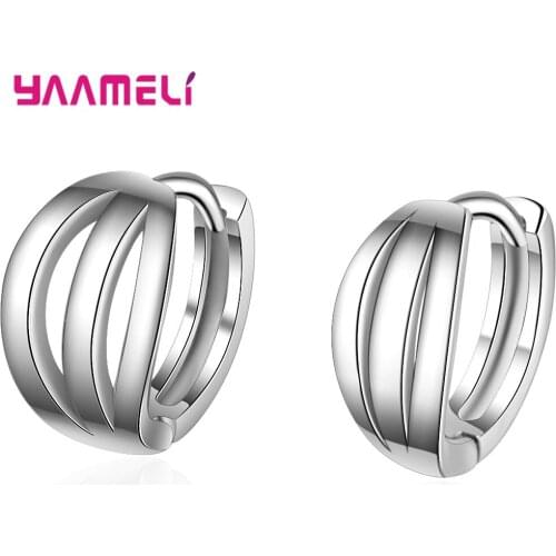 Hot Particular Simple 3 Levers Geniune 925 Sterling Silver Cute Earrings For Women Girls Fashion Lovely Jwelry Free Shipping