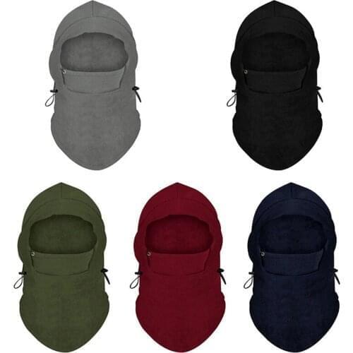 Winter Thermal Fleece Hat Men Neck Warmer Hat Ski Hat Face Scarf Windproof Cap Balaclava Sport Running Cycling Hiking Unisex Hat