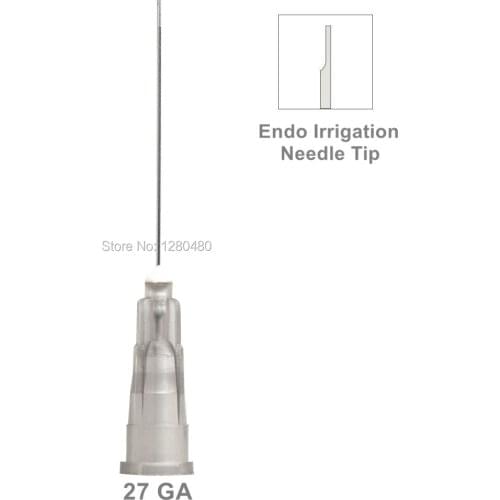 100Pcs Dental Endo Irrigation Needle Tip Gray 27GA End Closed One Side Vented Balf - Cut Hole Endo Syringe Tips