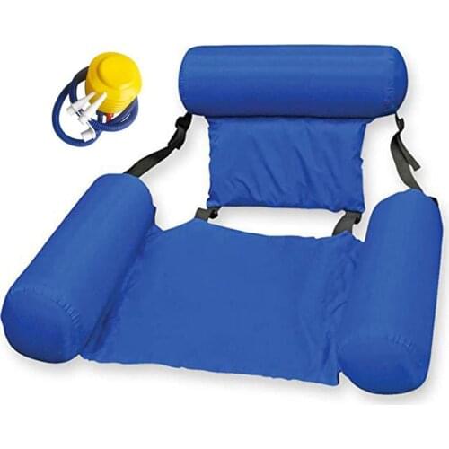 120x100cm Foldable Outdoor Beach Swimming Pool Hammock Mat Summer Inflatable Floating Row Backrest Air Mattresses Bed Toys