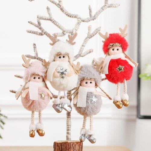 Christmas Plush Angel Pendant DIY Child Cute Doll Christmas Tree Pendant Christmas Decorations For Home Christmass Gift Navidad