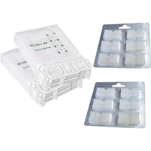 Vacuum Cleaner Attachments Cleaning Accessories Vacuum Cleaner Fit for Vorwerk VK135 VK136 10 Dust Bags+2 Fresheners