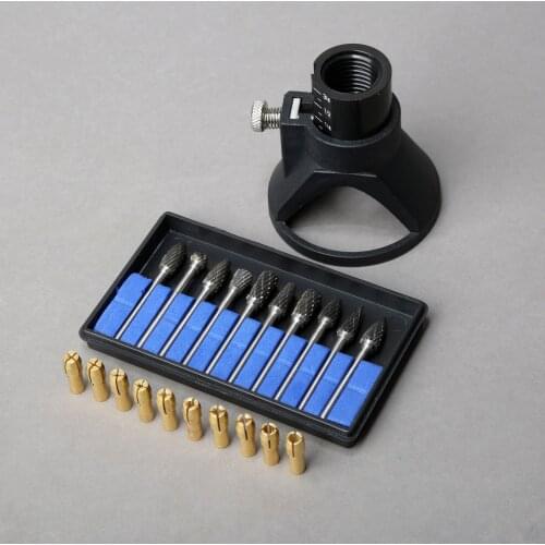 Dophee Dremel Accessories Drill Dedicated Locator Rotary Tool +0.5-3.2mm Brass Collet 4.8mm Shank+3mm Shaft Solid Carbide Burrs