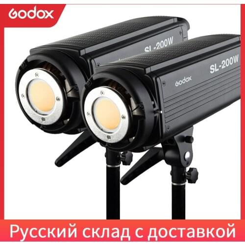 Free DHL 2x Godox SL-200W 200Ws 5600K Studio LED Continuous Photo Video Light Lamp + Remote