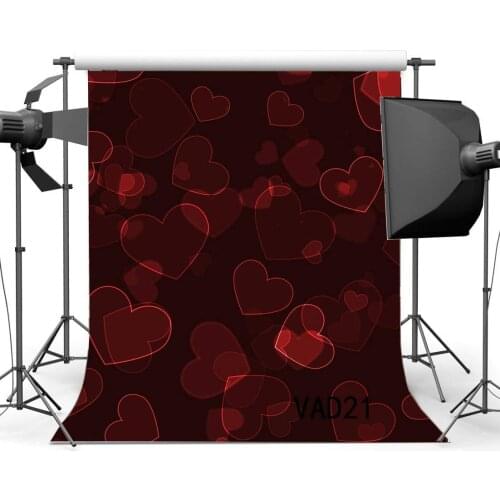 Photography Backdrops Bokeh Halos Valentines Day Red Hearts Scene Seamless Newborn Baby Toddlers Lover Portraits Background