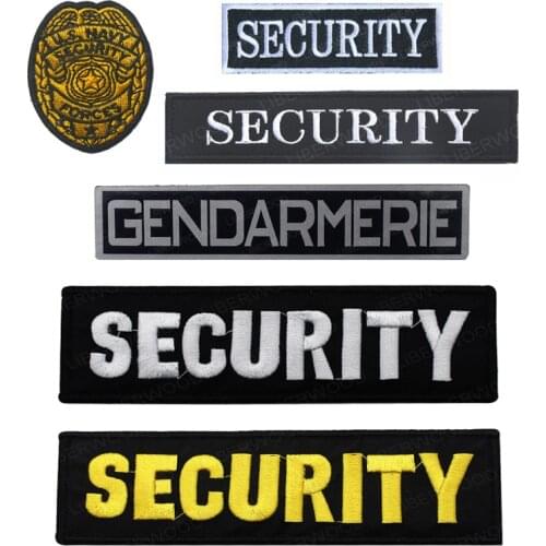 SECURITY Embroidery Hook Loop Emblem DIY Patches for Clothing Uniforms Vest Police Special Force Corps Tactical Gear Patch Badge