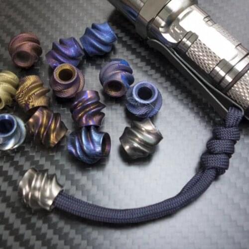 EDC Luminous Self-illuminating Titanium Alloy Beads A Pendant Paracord Outdoor Decorations Camping Gear EDC Tools
