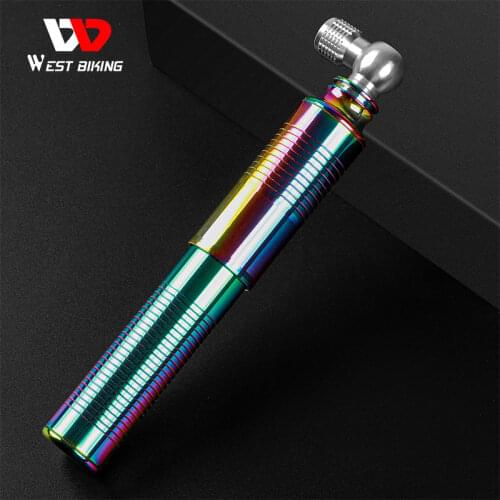 WEST BIKING Exclusive Multi-color Bike Pump 110PSI High Pressure Air Tire Inflator Presta Schrader Valve MTB Bicycle Mini Pump