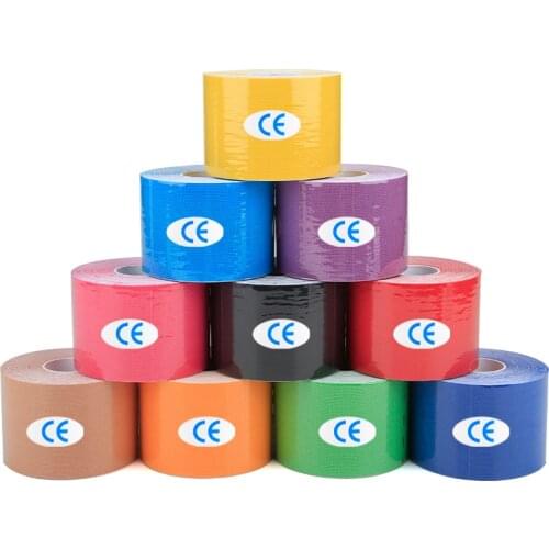 5*500cm Kinesiology Tape Athletic Recovery Elastic Tape Kneepad Muscle Pain Relief Knee Pads Support for Gym Fitness Bandage
