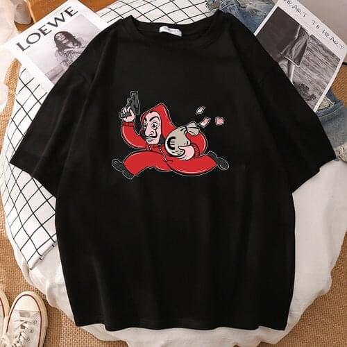 Holding The Money And Run Printing Man T-Shirt Simplicity Crewneck Mens Clothing Style High Quality Tshirt Fashion Slim T-Shirts